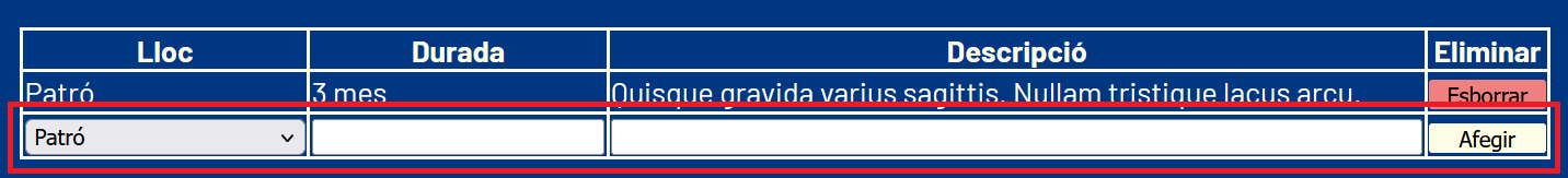 Afegir Experiència Laboral